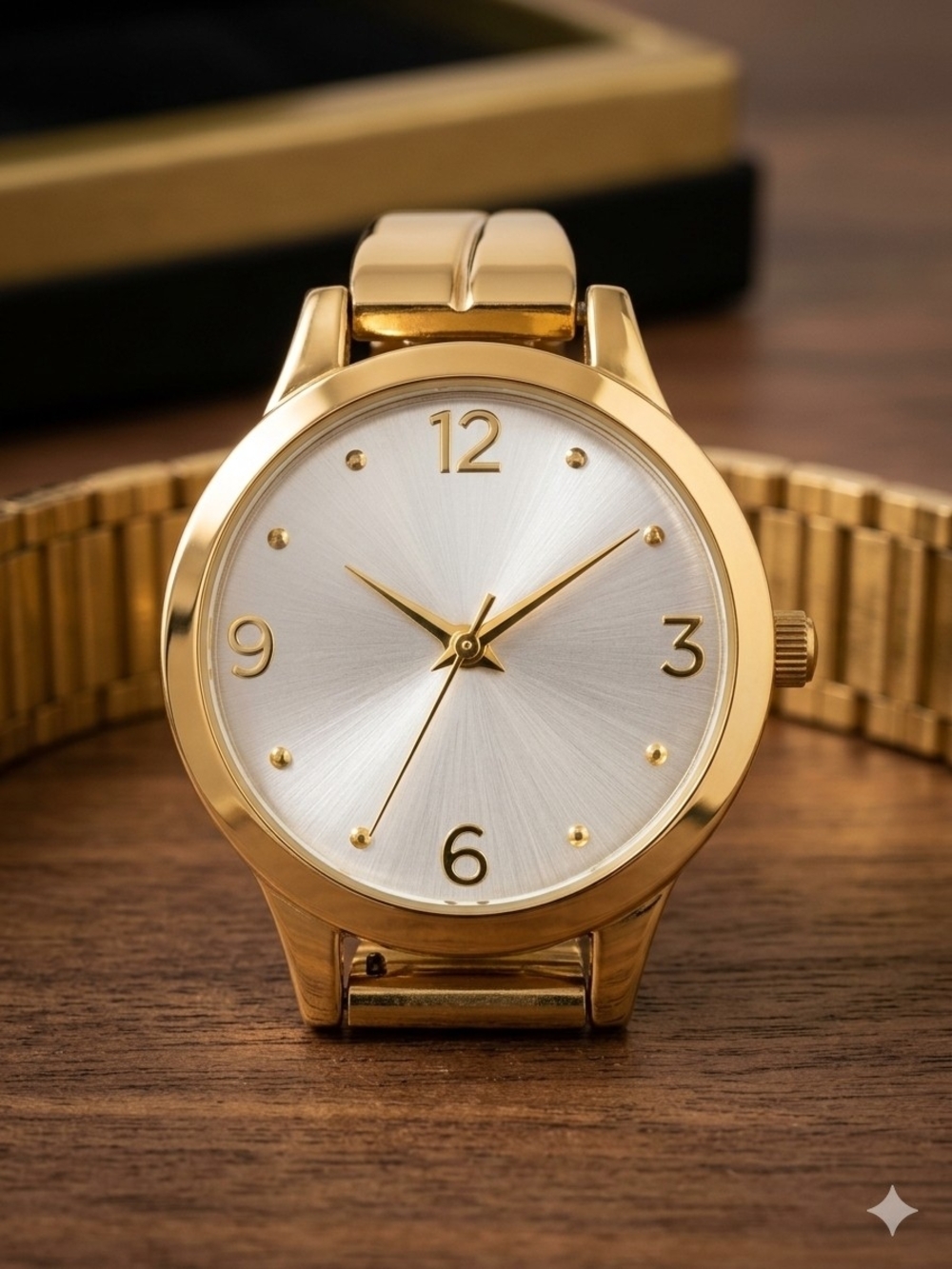 Time and Tru Gold-Tone Women's Watch with Silver Dial